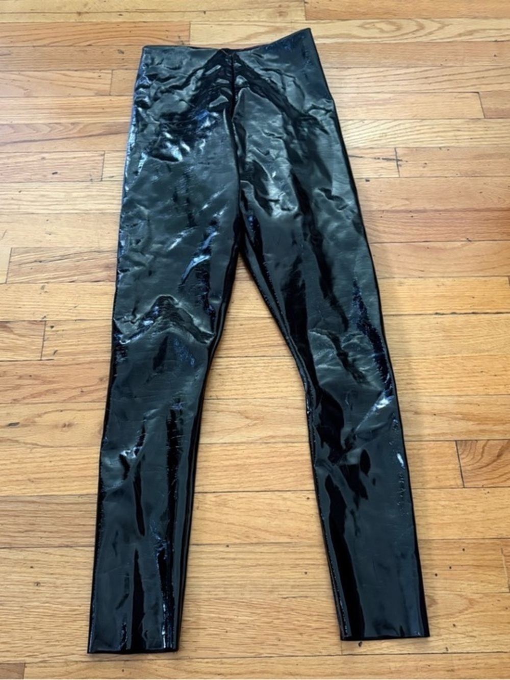 Commando Black Faux Patent Leather Leggings XSP XS Petite High Rise Liquid Shine